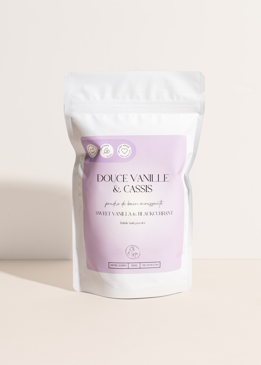 Poudre de bain moussante - Douce vanille & Cassis